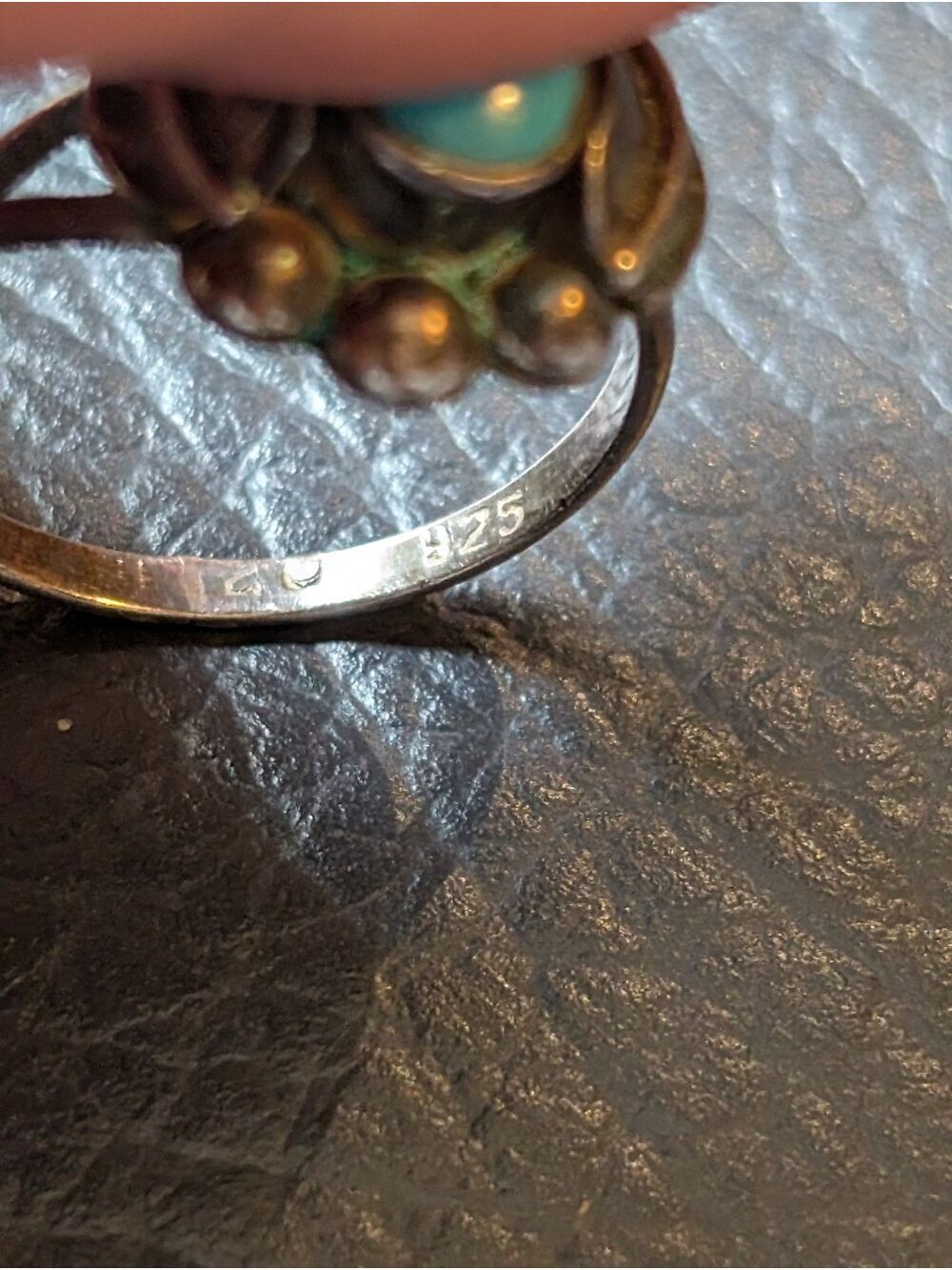 Mexican Sterling Silver 925 Blue Stone Cabochon Ring Artisan Handmade Vintage - Picture 12 of 15